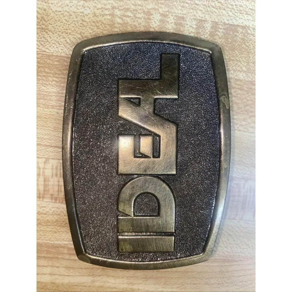 Vintage 1978 Adezy Denver USA Brass Belt Buckle IDEAL